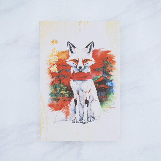 【縦向き御朱印帳-キツネ3】正面真上からのアングル写真