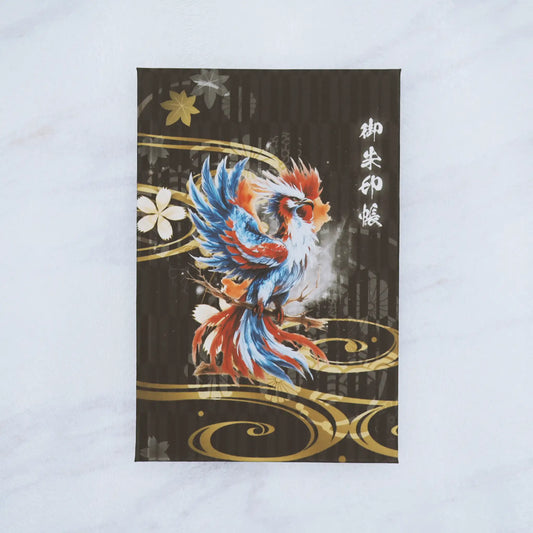 【縦向き御朱印帳-鳳凰2】正面真上からのアップアングル写真