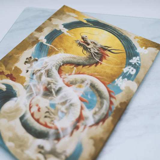 【和紙版-書き置き御朱印帳】強力な浄化力をもつ銀龍｜直感力や洞察力を高める縁起物