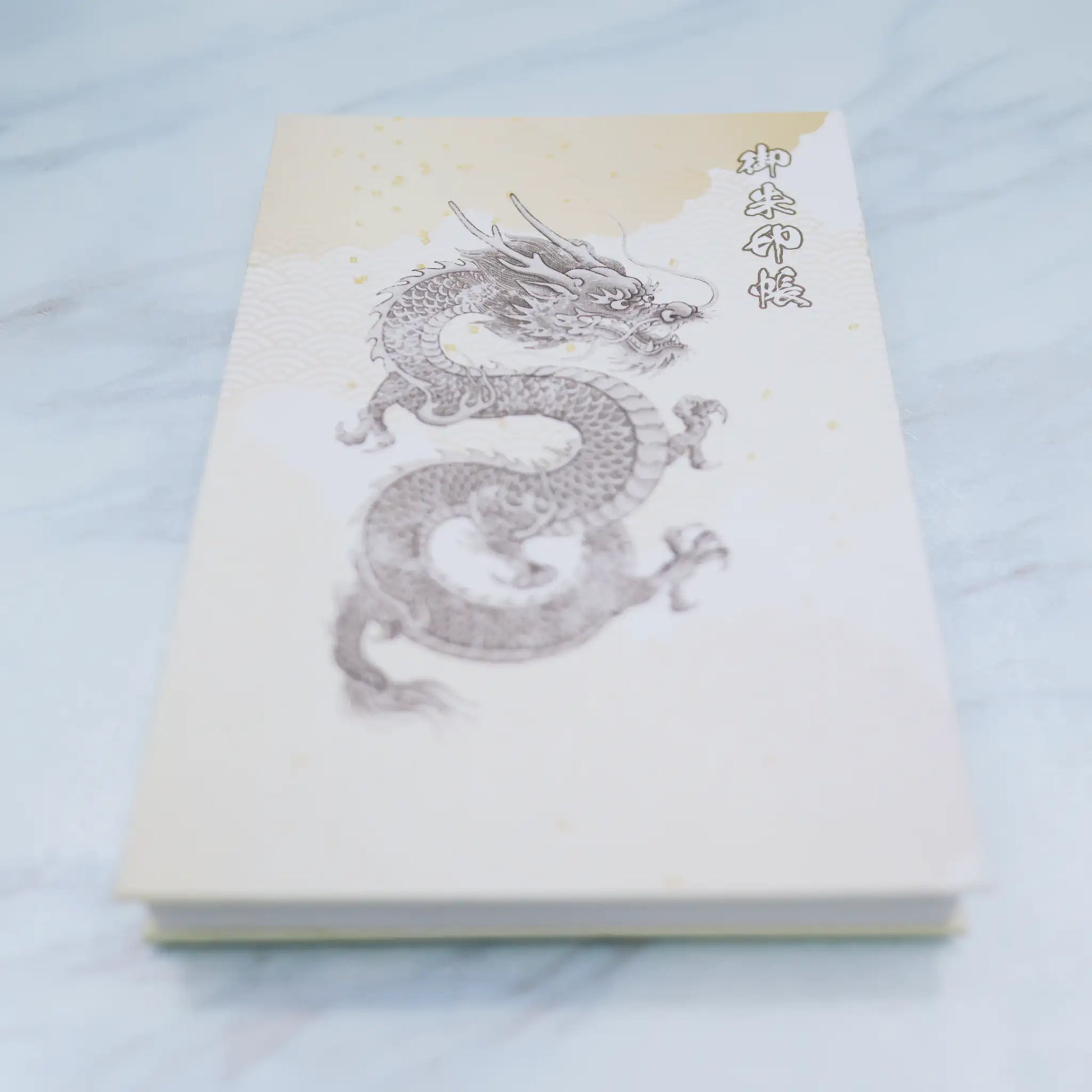 【縦向き御朱印帳-龍神5】正面下からの煽りアングル写真